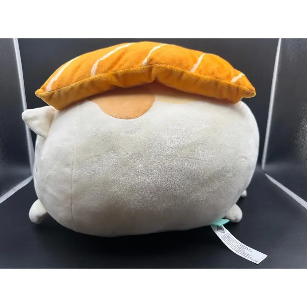 San-X Sumikko Gurashi Neko Salmon Nigiri Sushi Cat 15” Plush Round1 Kawaii